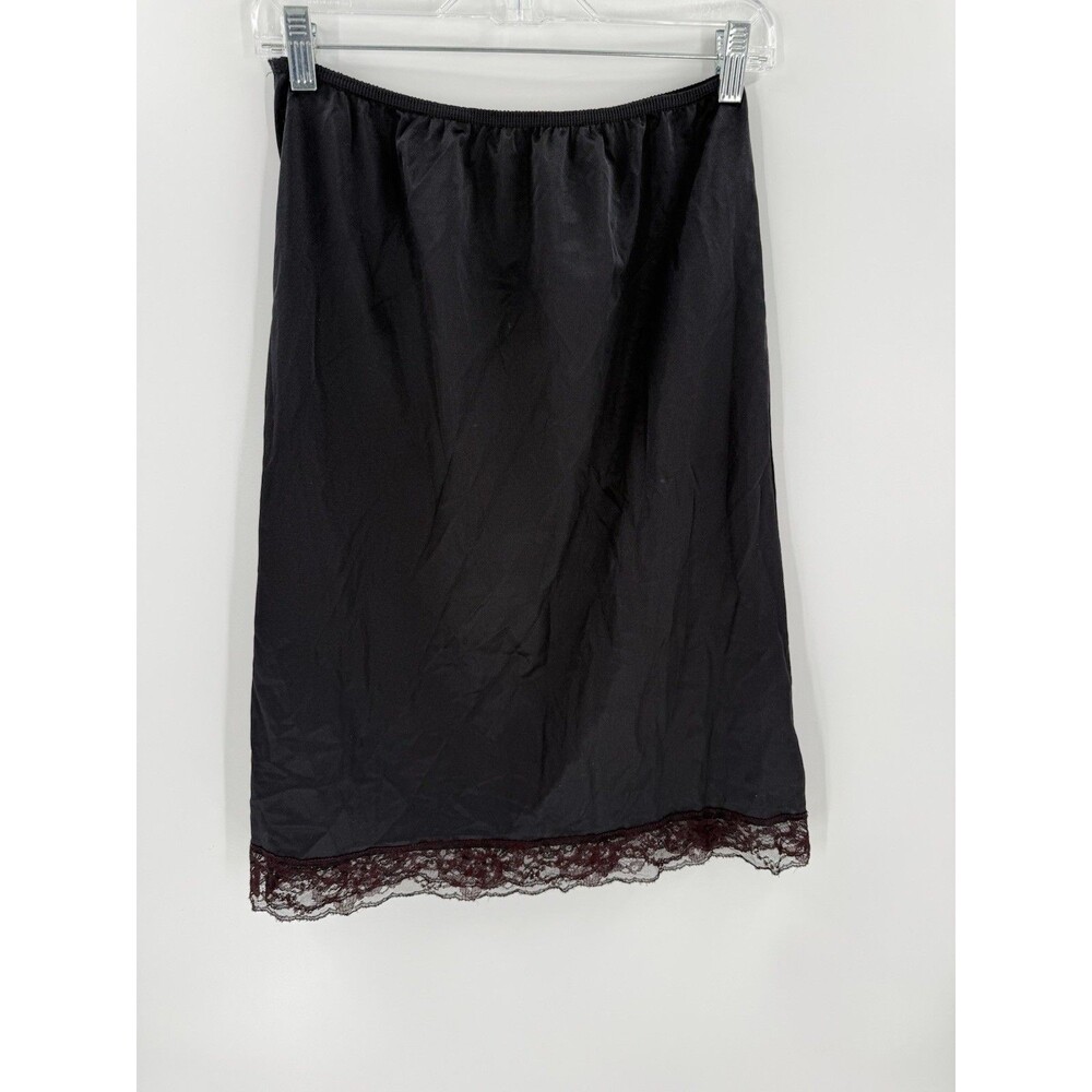 Vintage Sliperfection Half Slip Lingerie LARGE 100% Nylon Black USA MADE